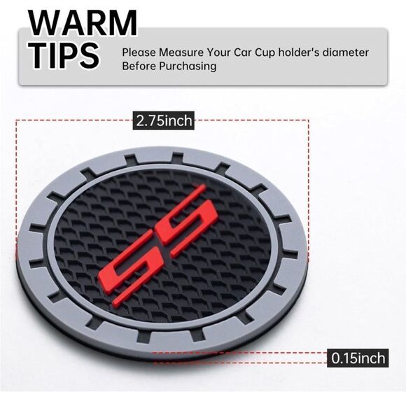 SS logo cup Coasters in black and gray Set of 2 NWT - Picture 2 of 7